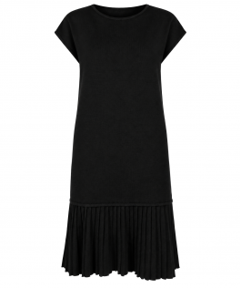 Rochie dreaptă neagră din lână 